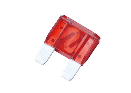 Red Plastic Housing Auto Blade Fuses Fast Reaction With Tin Plated Zinc Terminals