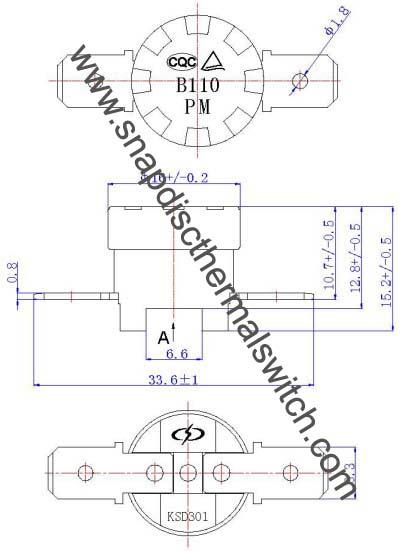Household Appliances 12.8mm Snap Action Disc Thermostats 250V 10A 16A